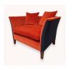 Orange and Black Velvet Love Seat