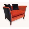 Orange and Black Velvet Love Seat